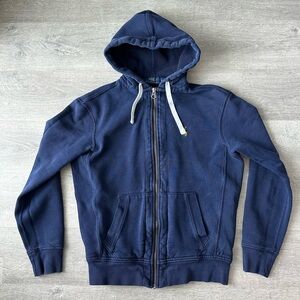 Vintage Polo Ralph Lauren Zip-Up Navy Hoodie Waffle Hood